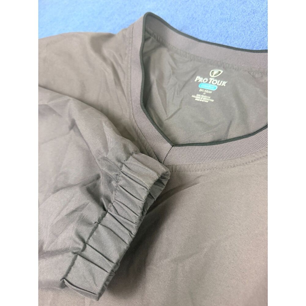 Pro Tour CoolPlay Big Man 3X Black Golf Windbreaker Pullover V-Neck